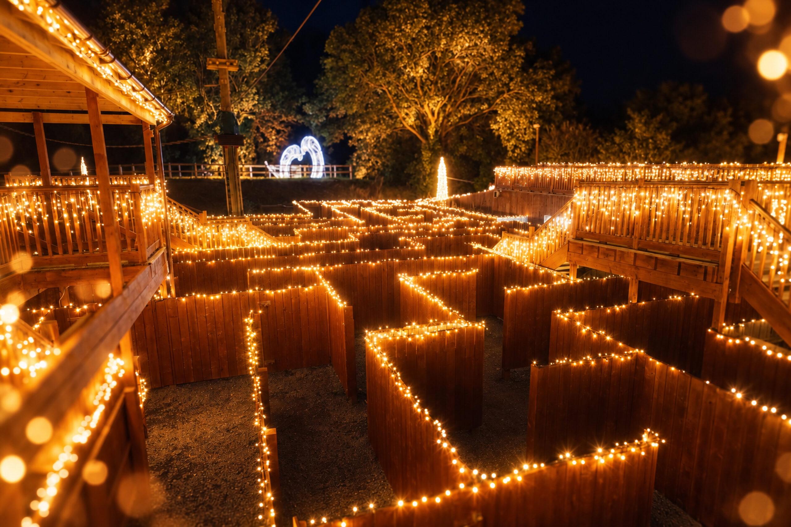 Illuminated trail at Skypark